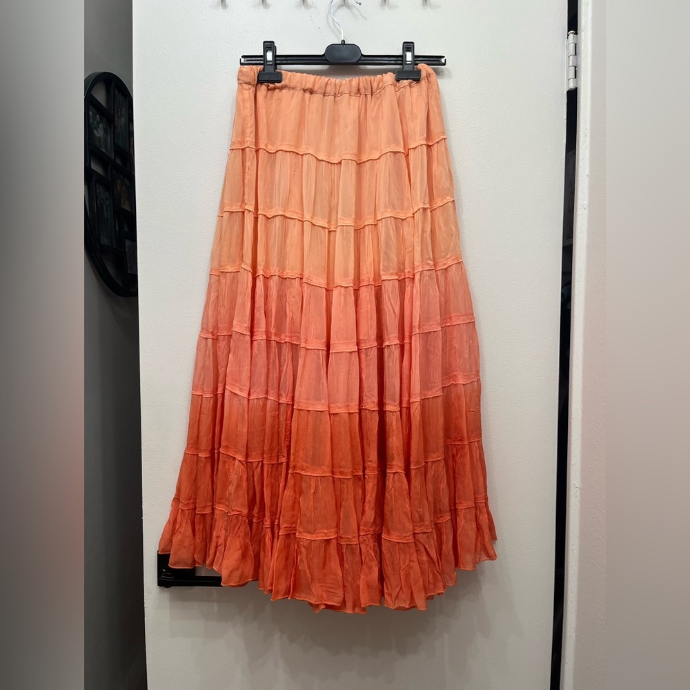 All Saints Ombre Pleated Midi Skirt Sz 4 - Picture 4 of 6